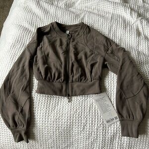 Lululemon Ribbed Softstreme Cropped Jacket Brown Size 2 - New